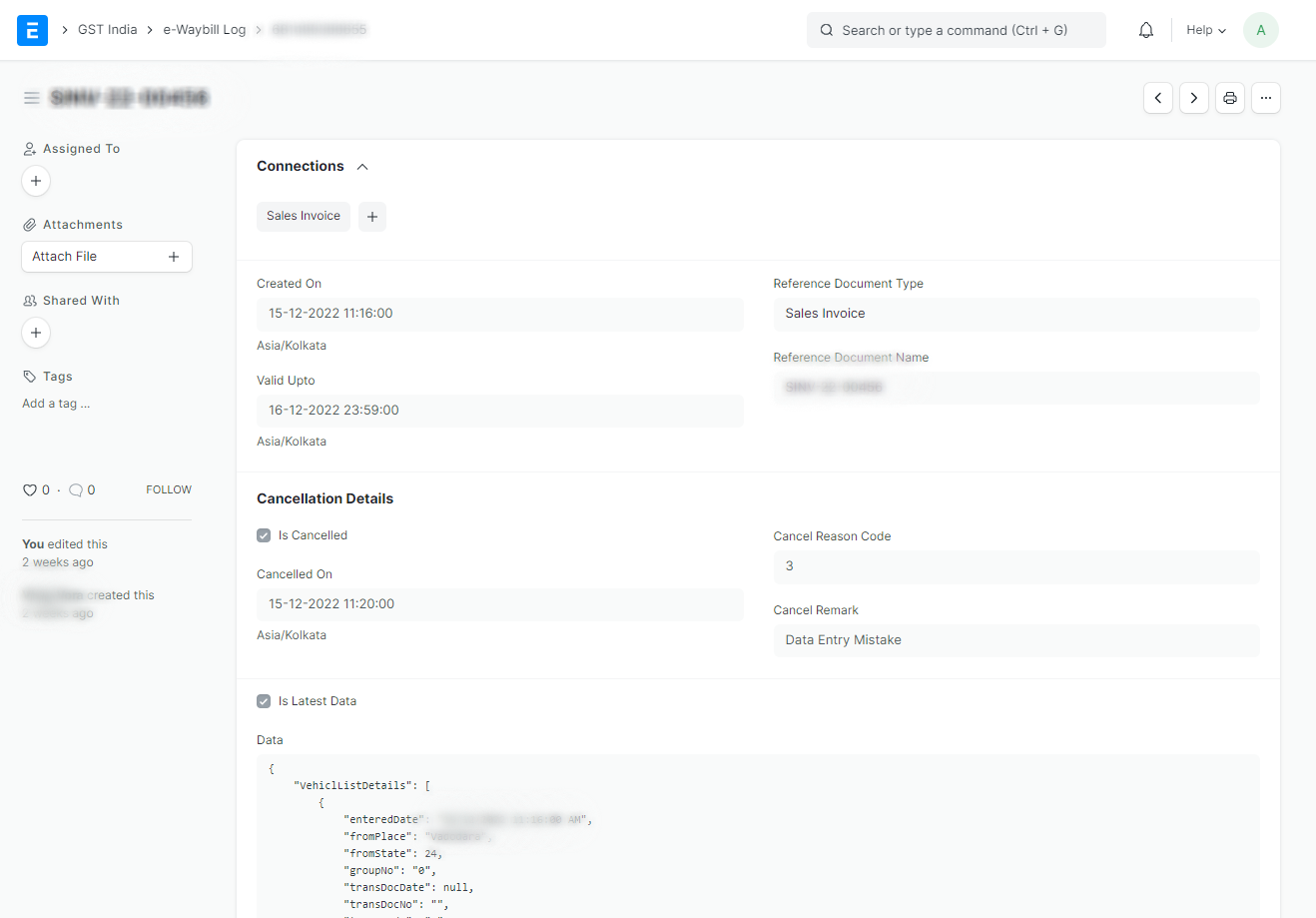 E-waybill Log